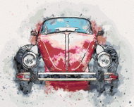 Zuty - Painting by Numbers - Old Red Car, 40X50 Cm, Canvas - Painting by Numbers