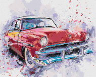 Zuty - Painting by Numbers - Red Painted Car, 40X50 Cm, Canvas+Frame - Painting by Numbers