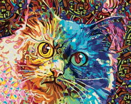 Zuty - Painting by Numbers - Colorful Painted Cat, 80X100 Cm, Canvas - Painting by Numbers