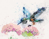 Zuty - Painting by Numbers - Painted Hummingbird and Flowers, 40X50 Cm, Canvas+Frame - Painting by Numbers