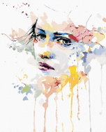 Zuty - Painting by Numbers - Portrait of a Woman and Spilt Colors, 80X100 Cm, Canvas - Painting by Numbers