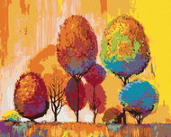 Zuty - Painting by Numbers - Colourful Autumn Trees, 80X100 Cm, Canvas+Frame - Painting by Numbers