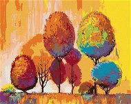 Zuty - Painting by Numbers - COLORFUL WINTER TREES, 80x100 cm, off canvas on frame - Painting by Numbers