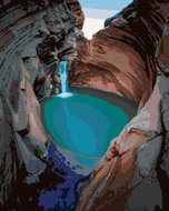 Zuty - Painting by Numbers - Turquoise Waterfall, 80X100 Cm, Canvas+Frame - Painting by Numbers