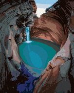 Zuty - Painting by Numbers - Turquoise Waterfall, 80X100 Cm, Canvas - Painting by Numbers