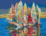 Zuty - Painting by Numbers - Coloured Sailing Boats, 80X100 Cm, Canvas+Frame - Painting by Numbers