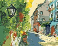 Zuty - Painting by Numbers - Small Town Alley, 80X100 Cm, Canvas+Frame - Painting by Numbers