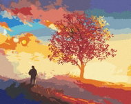 Zuty - Painting By Numbers - Tree At The Very Top Of The Hill, 40X50 Cm, Canvas+Frame - Painting by Numbers