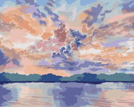 Zuty - Painting by Numbers - Tropical Purple Clouds, 40X50 Cm, Canvas+Frame - Painting by Numbers