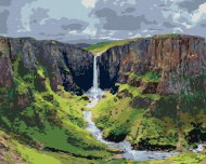Zuty - Painting by Numbers - Metsunyane Waterfalls, 80X100 Cm, Canvas - Painting by Numbers