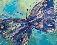 Zuty - Painting by Numbers - Purple Butterfly, 40X50 Cm, Canvas+Frame - Painting by Numbers