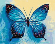 Zuty - Painting by Numbers - Blue Butterfly, 40X50 Cm, Canvas+Frame - Painting by Numbers