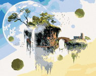 Zuty - Painting by Numbers - Flying Island, 80X100 Cm, Canvas+Frame - Painting by Numbers