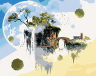Zuty - Painting by Numbers - Flying Island, 80X100 Cm, Canvas - Painting by Numbers