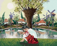 Zuty - Painting by Numbers - Girl at the Lake, 40X50 Cm, Canvas - Painting by Numbers
