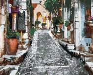 Zuty - Painting by Numbers - Historical Alley in Provence, 80X100 Cm, Canvas+Frame - Painting by Numbers