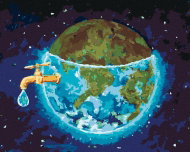 Zuty - Painting by Numbers - Saving Water on Earth, 80X100 Cm, Canvas+Frame - Painting by Numbers