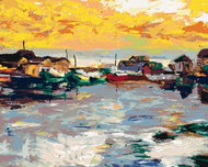 Zuty - Painting by Numbers - Fisherman's Village, 80X100 Cm, Canvas+Frame - Painting by Numbers