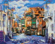 Zuty - Painting by Numbers - Inclement Weather in a Small Town, 40X50 Cm, Canvas+Frame - Painting by Numbers