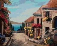Zuty - Painting by Numbers - Houses Near the Sea, 80X100 Cm, Canvas+Frame - Painting by Numbers