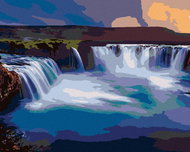 Zuty - Painting by Numbers - Waterfall in Iceland, 40X50 Cm, Canvas+Frame - Painting by Numbers