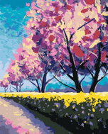 Zuty - Painting by Numbers - Sakura in the Sunny Park, 80X100 Cm, Canvas - Painting by Numbers