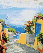 Zuty - Painting by Numbers - Journey to the Sea on an Island, 80X100 Cm, Canvas - Painting by Numbers