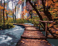 Zuty - Painting by Numbers - Wooden Promenade in the Park, 80X100 Cm, Canvas - Painting by Numbers