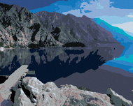 Zuty - Painting by Numbers - Reflecting Mountains, 80X100 Cm, Canvas+Frame - Painting by Numbers