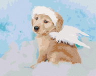Zuty - Painting by Numbers - Dog Angel on a Cloud, 40X50 Cm, Canvas - Painting by Numbers