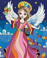 Zuty - Painting by Numbers - Woman Colored Angel, 80X100 Cm, Canvas - Painting by Numbers