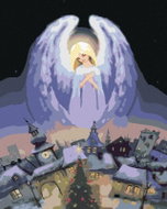Zuty - Painting by Numbers - Angel Above the City, 80X100 Cm, Canvas+Frame - Painting by Numbers