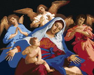 Zuty - Painting by Numbers - Mary And Jesus And Angels, 80X100 Cm, Canvas+Frame - Painting by Numbers