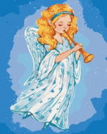 Zuty - Painting by Numbers - Christmas Angel Playing the Trumpet, 40X50 Cm, Canvas+Frame - Painting by Numbers