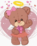 Zuty - Painting by Numbers - Teddy Bear Angel, 80X100 Cm, Canvas+Frame - Painting by Numbers