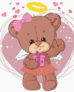 Zuty - Painting by Numbers - Teddy Bear Angel, 40X50 Cm, Canvas+Frame - Painting by Numbers