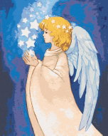 Zuty - Painting by Numbers - Angel and Shining Stars, 40X50 Cm, Canvas+Frame - Painting by Numbers