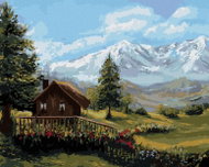 Zuty - Painting by Numbers - Cottage In Mountain Landscape, 40X50 Cm, Canvas - Painting by Numbers
