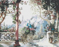Zuty - Painting by Numbers - Terrace With Flowers, 80X100 Cm, Canvas - Painting by Numbers