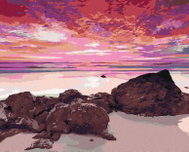 Zuty - Painting by Numbers - Seascape with Reds, 40X50 Cm, Canvas+Frame - Painting by Numbers