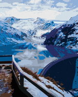 Zuty - Painting by Numbers - Mooserboden Reservoir in Kaprun, 80X100 Cm, Canvas+Frame - Painting by Numbers