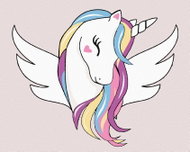 Zuty - Painting by Numbers - Cute Unicorn With Wings, 40X50 Cm, Canvas - Painting by Numbers