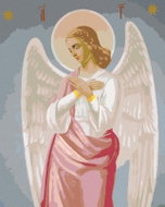 Zuty - Painting by Numbers - Angel in Red Robe, 80X100 Cm, Canvas+Frame - Painting by Numbers