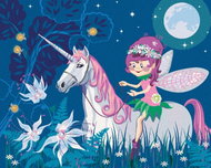 Zuty - Painting by Numbers - Little Fairy and Unicorn, 80X100 Cm, Canvas - Painting by Numbers
