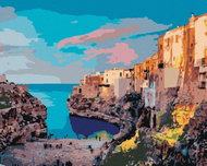 Zuty - Painting by Numbers - Spring Panorama of the City of Polignano, 80X100 Cm, Canvas+Frame - Painting by Numbers