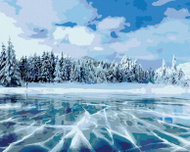 Zuty - Painting By Numbers - Frozen Lake In The Mountains, 80X100 Cm, Canvas+Frame - Painting by Numbers