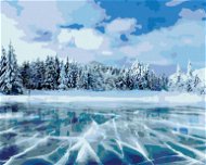 Zuty - Painting by Numbers - Frozen Lake in the Mountains, 80x100 cm, stretched canvas on frame - Painting by Numbers