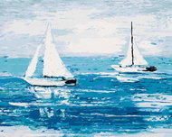 Zuty - Painting by Numbers - Ships at Sea, 40X50 Cm, Canvas - Painting by Numbers
