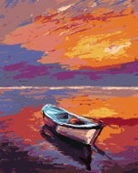 Zuty - Painting by Numbers - Boat at Beautiful Sunset, 40X50 Cm, Canvas - Painting by Numbers