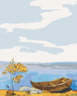 Zuty - Painting by Numbers - Boat at the Shore, 40X50 Cm, Canvas+Frame - Painting by Numbers
